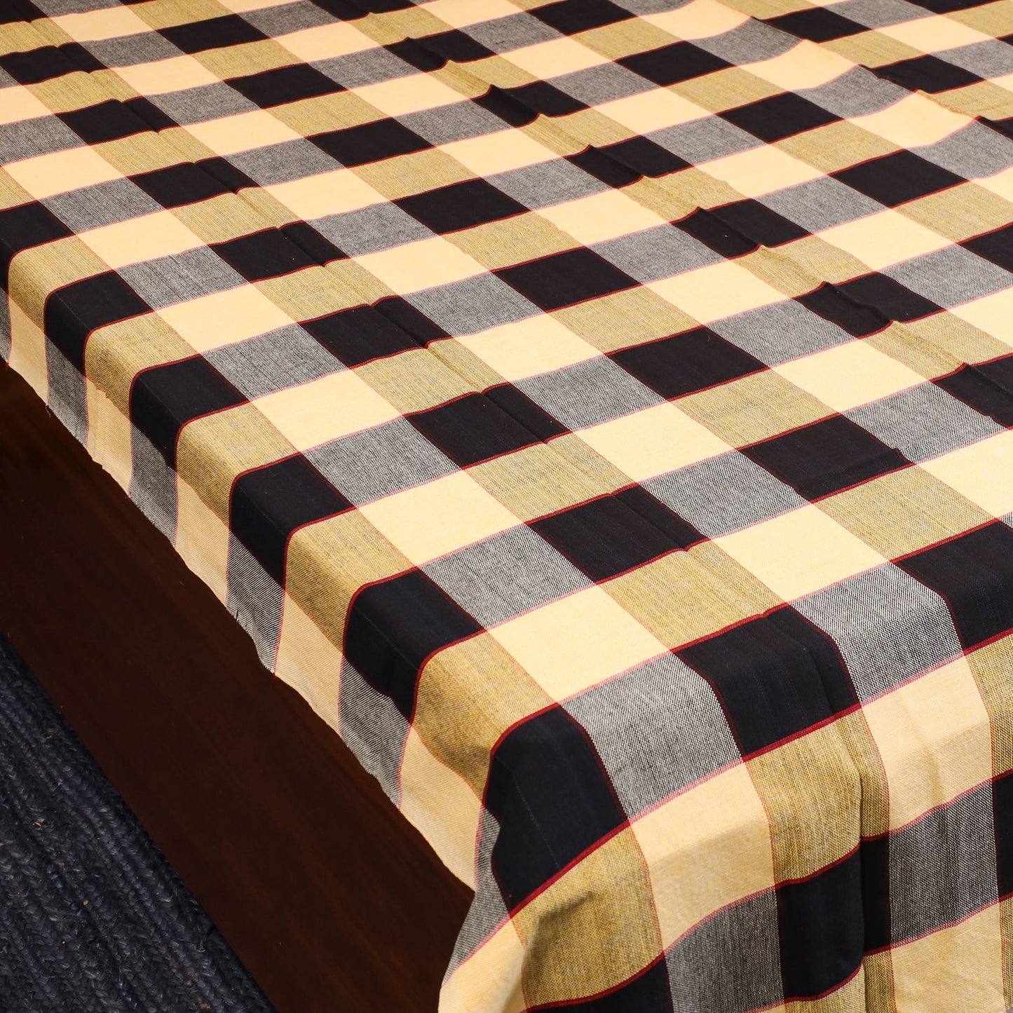 Yellow - single handloom cotton bed sheet (90 x 60 in) 81