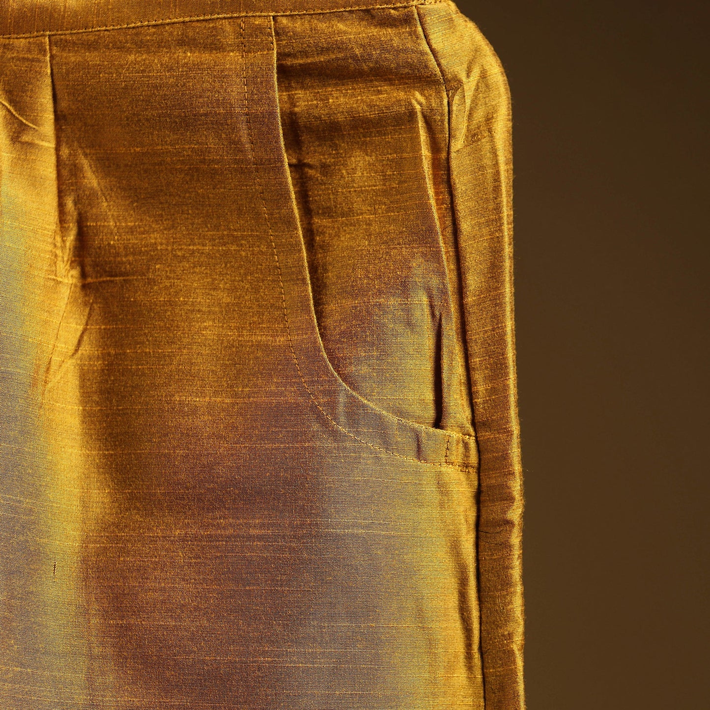Yellow - slub silk plain palazzo 05 - handcrafted