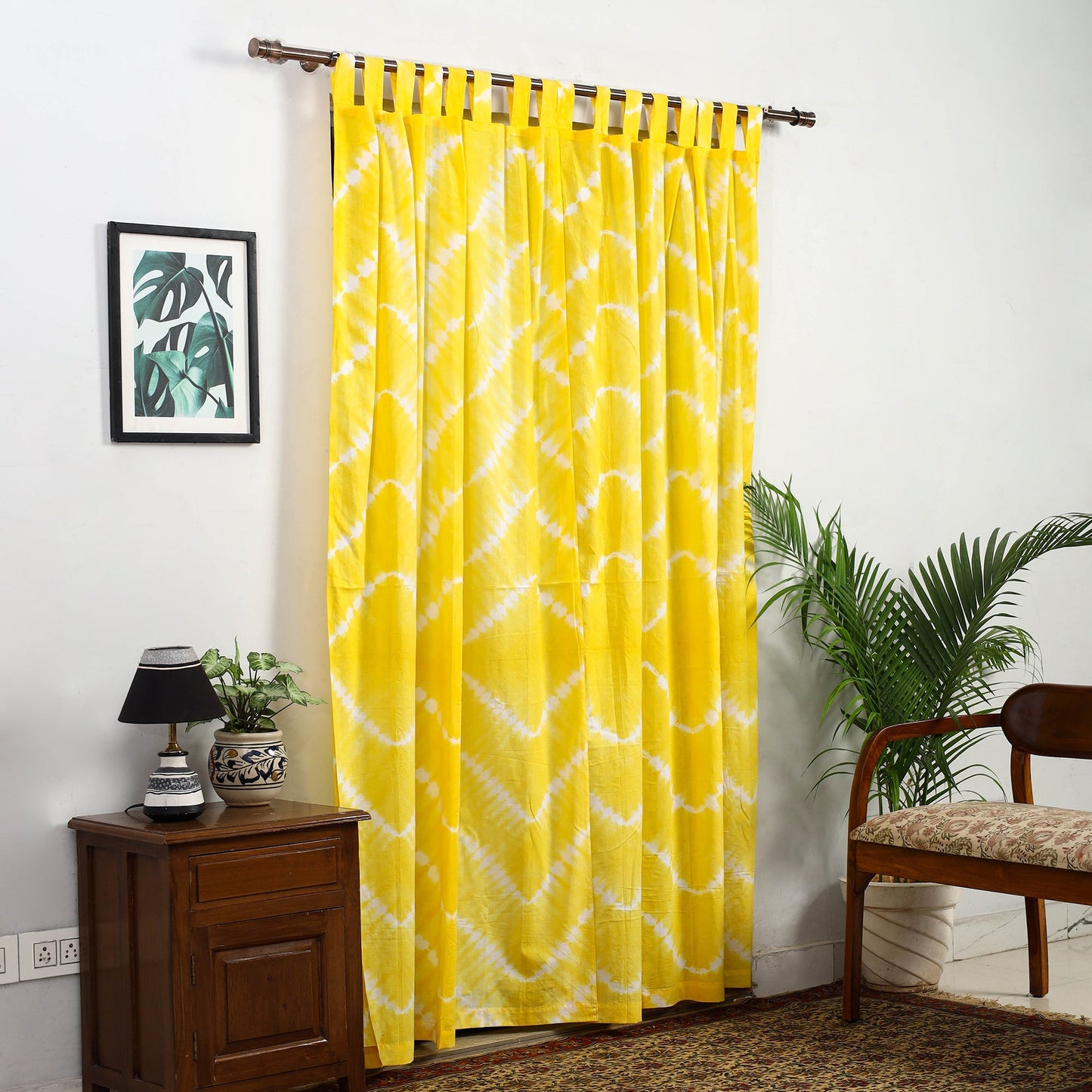 Tie & Dye Cotton Shibori Curtain for Door (Set of 2)