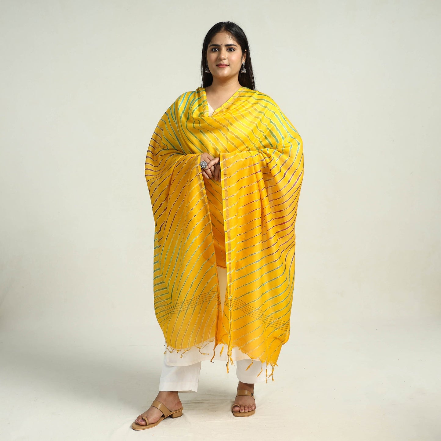 Buy Designer Multicolor Leheriya Dupatta Online