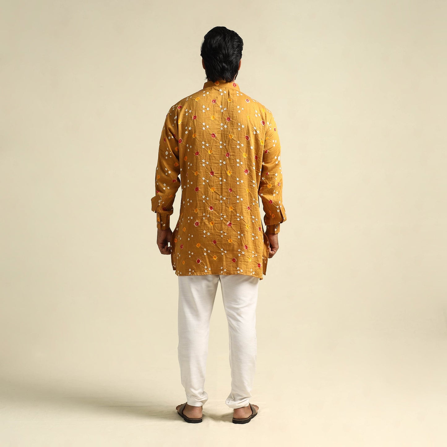 Buy Tie-Dye Mul Cotton Short Bandhani Kurta for Men