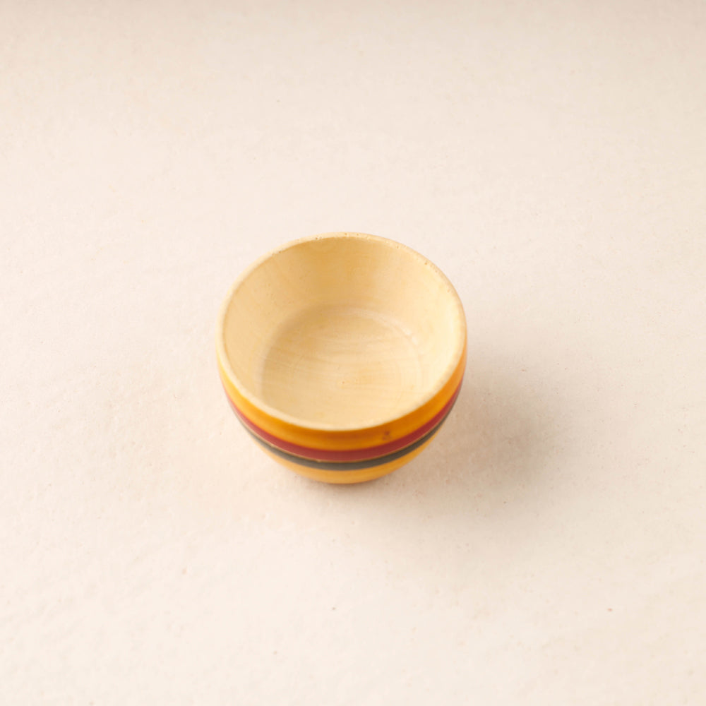 Yellow Traditional Channapatna Handmade Wooden Bowl