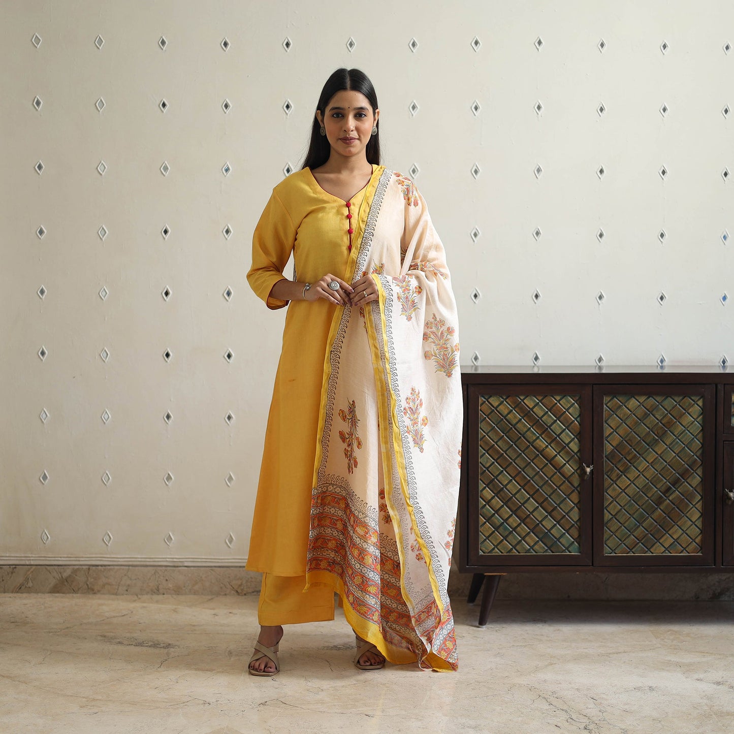 Tussar Silk Cotton Handloom Plain Kurta Set