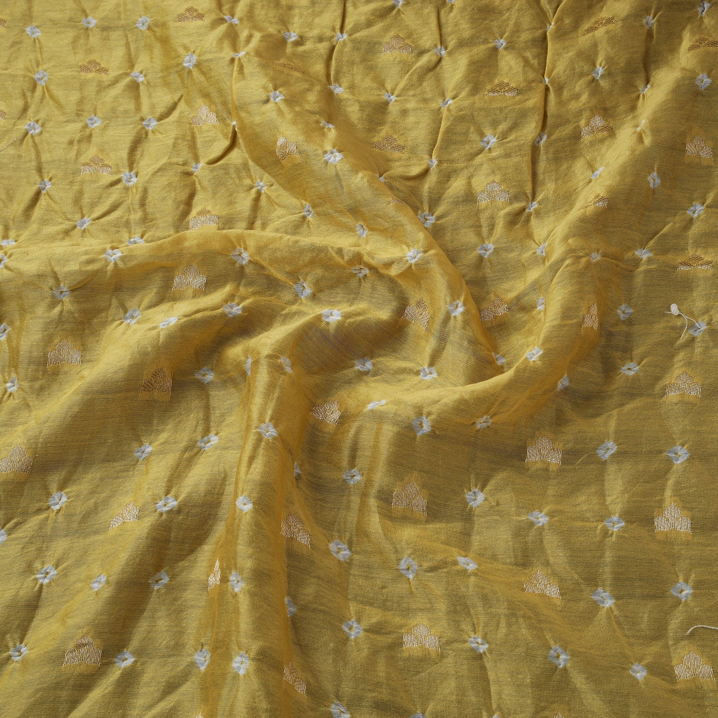 Zari buti silk tie-dye bandhani fabric 04 - handcrafted