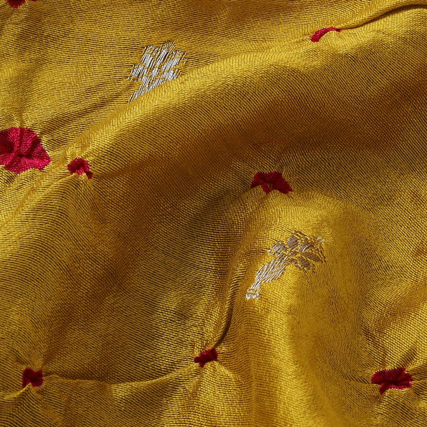 Zari buti silk tie-dye bandhani fabric 12 - handcrafted