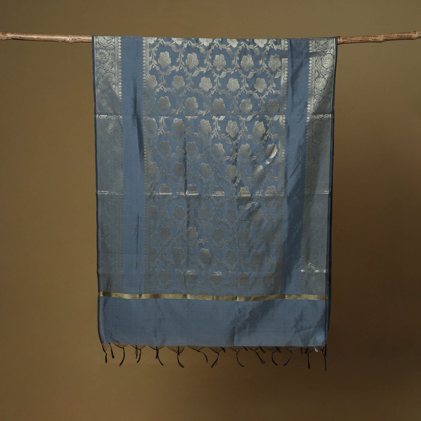 Zari work silk banarasi dupatta 02 - handcrafted