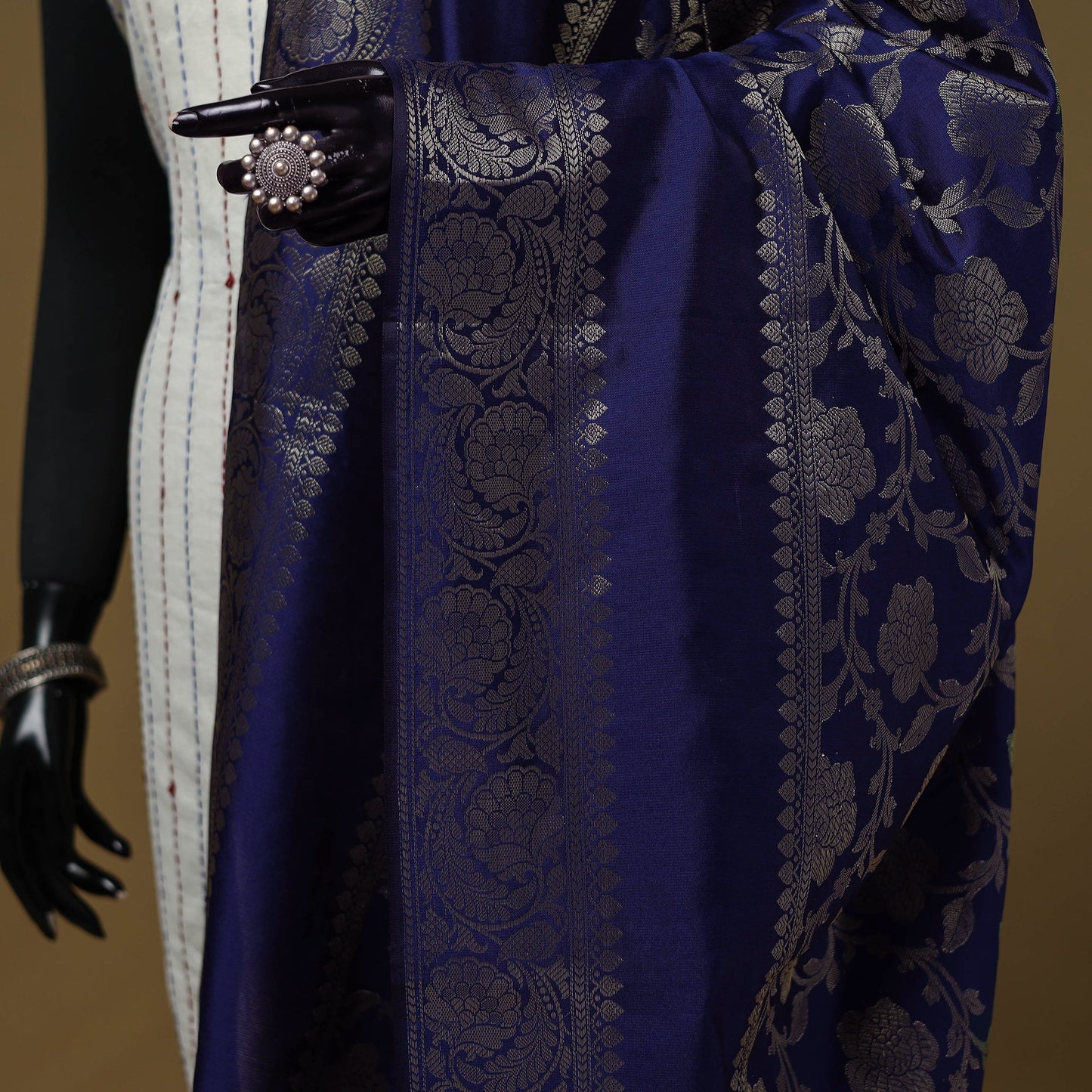 Zari work silk banarasi dupatta 03 - handcrafted