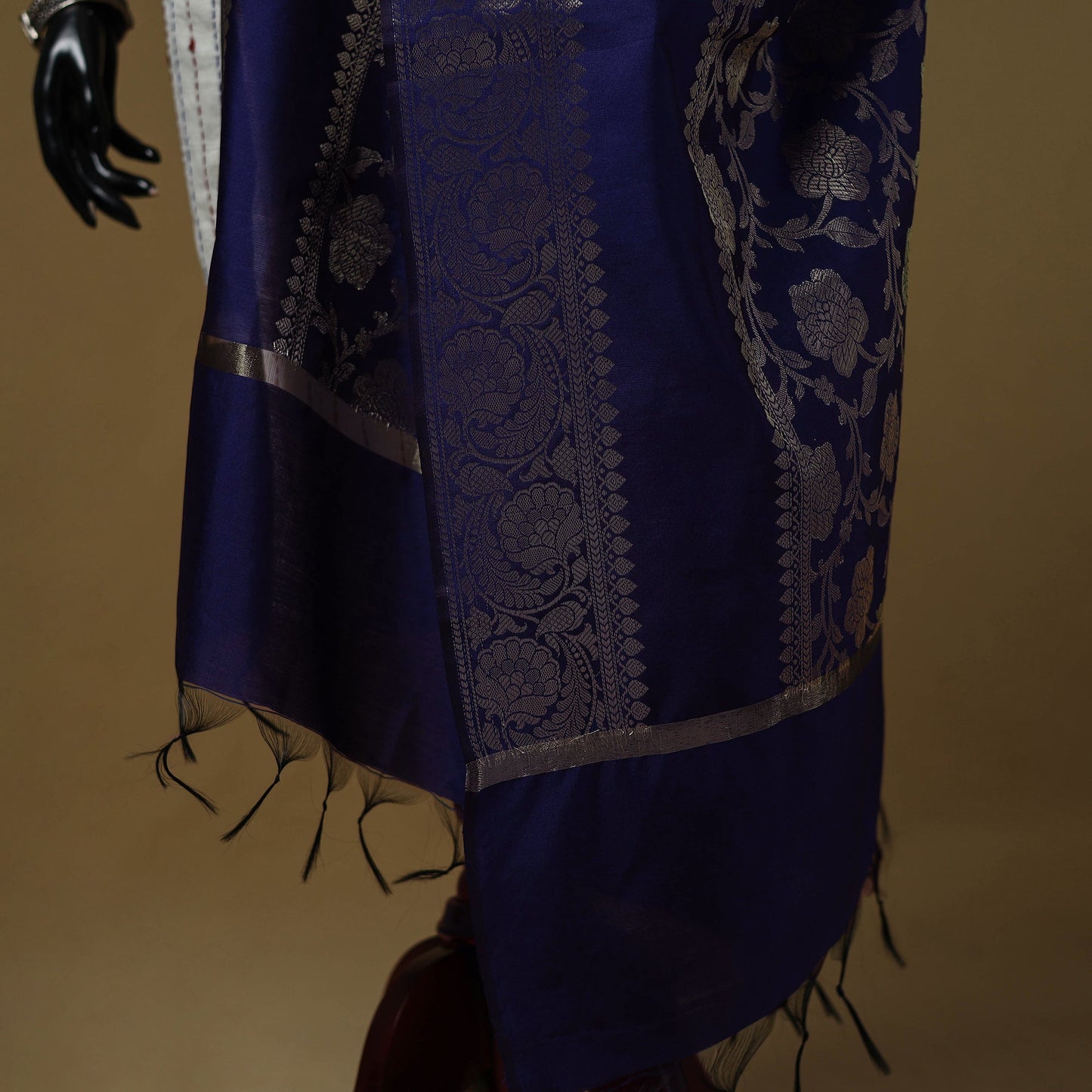 Zari work silk banarasi dupatta 03 - handcrafted