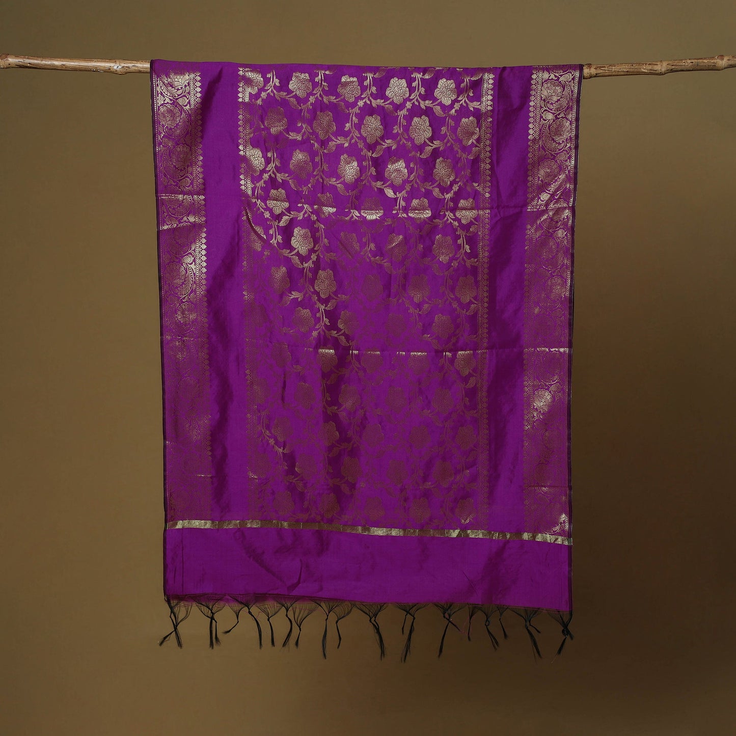 Zari work silk banarasi dupatta 05 - handcrafted