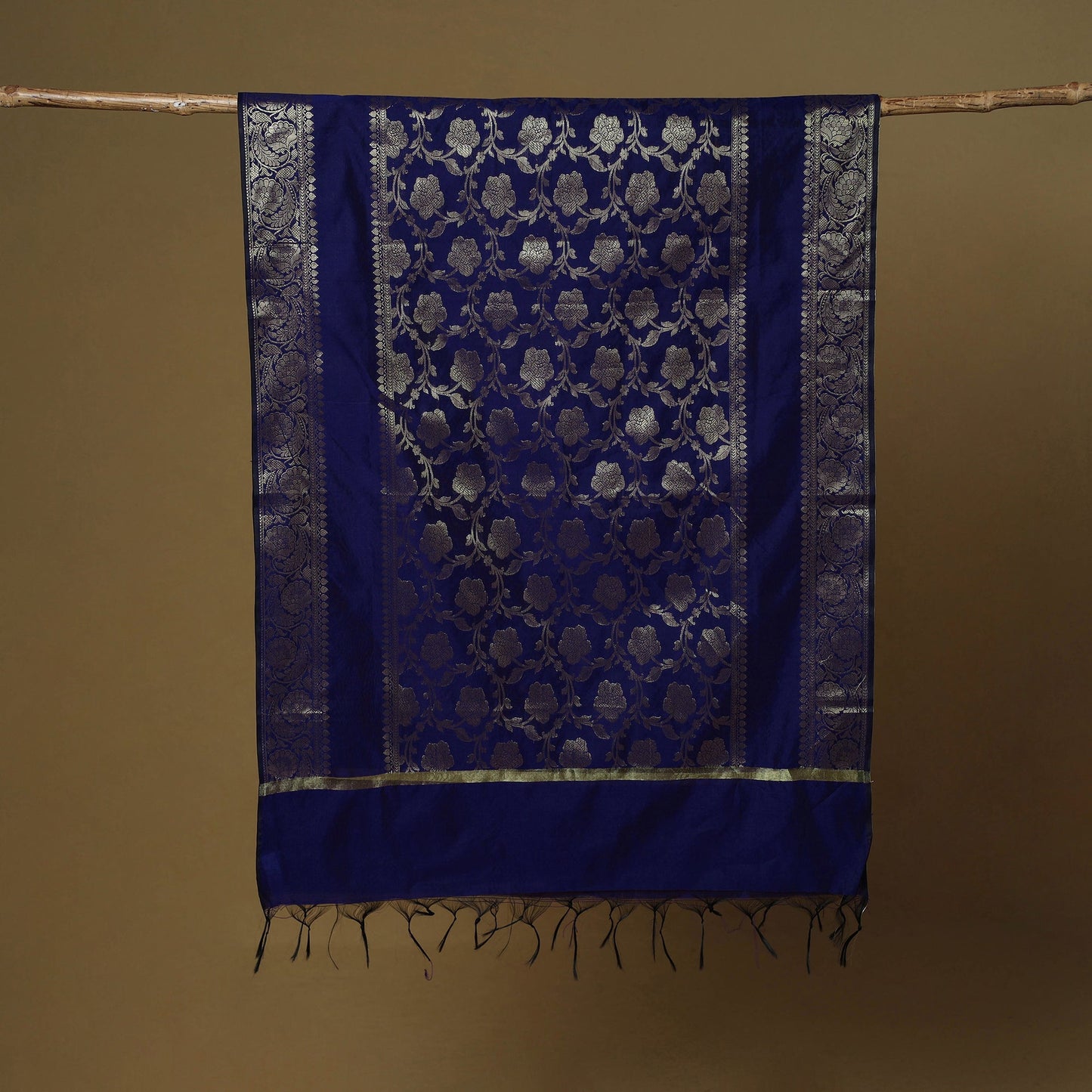 Zari work silk banarasi dupatta 06 - handcrafted