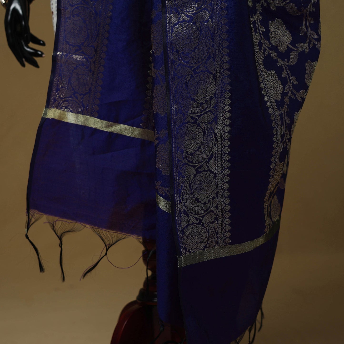 Zari work silk banarasi dupatta 06 - handcrafted