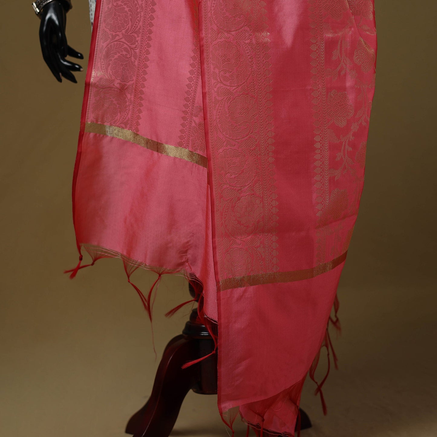 Zari work silk banarasi dupatta 10 - handcrafted