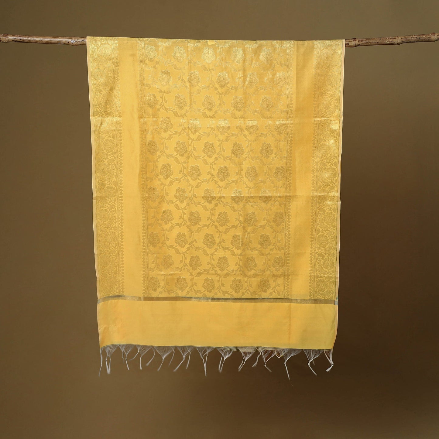 Zari work silk banarasi dupatta 12 - handcrafted