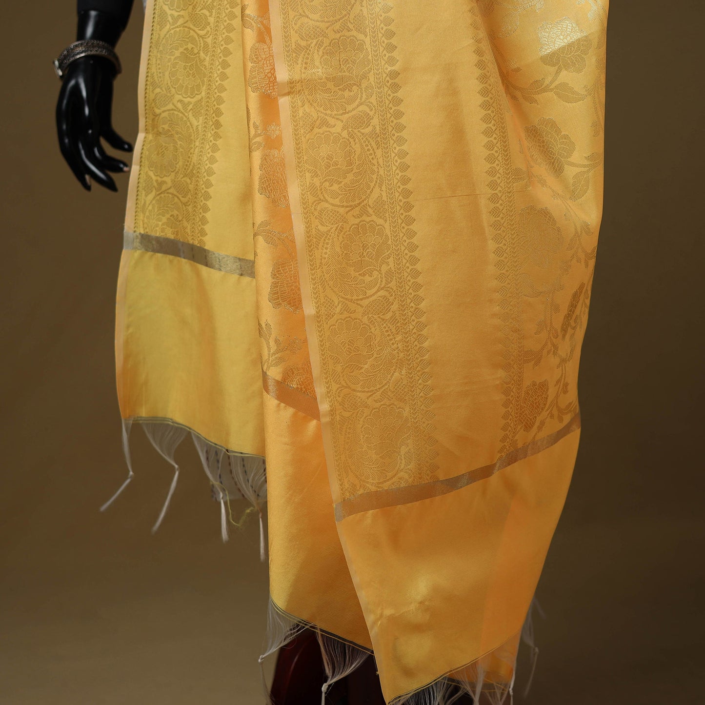 Zari work silk banarasi dupatta 12 - handcrafted