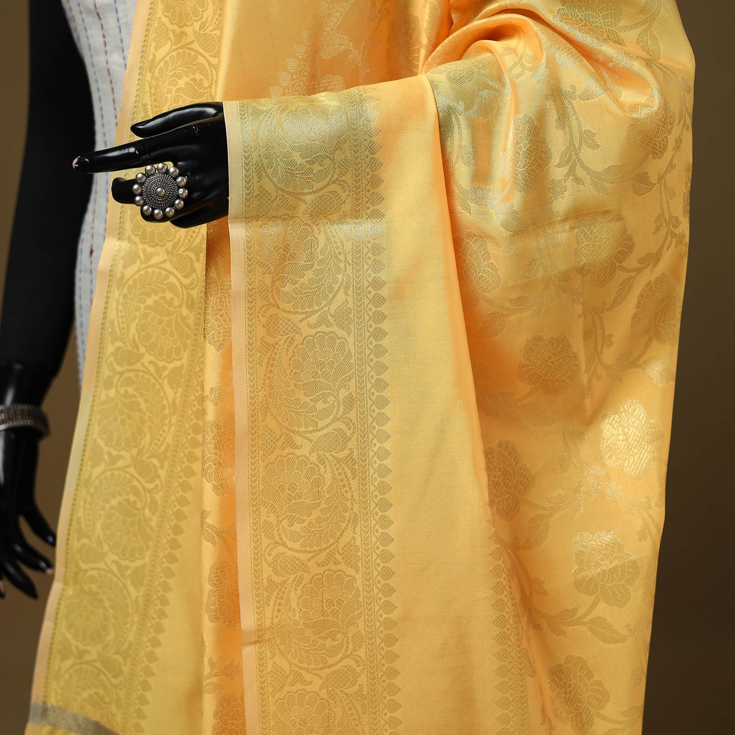 Zari work silk banarasi dupatta 12 - handcrafted
