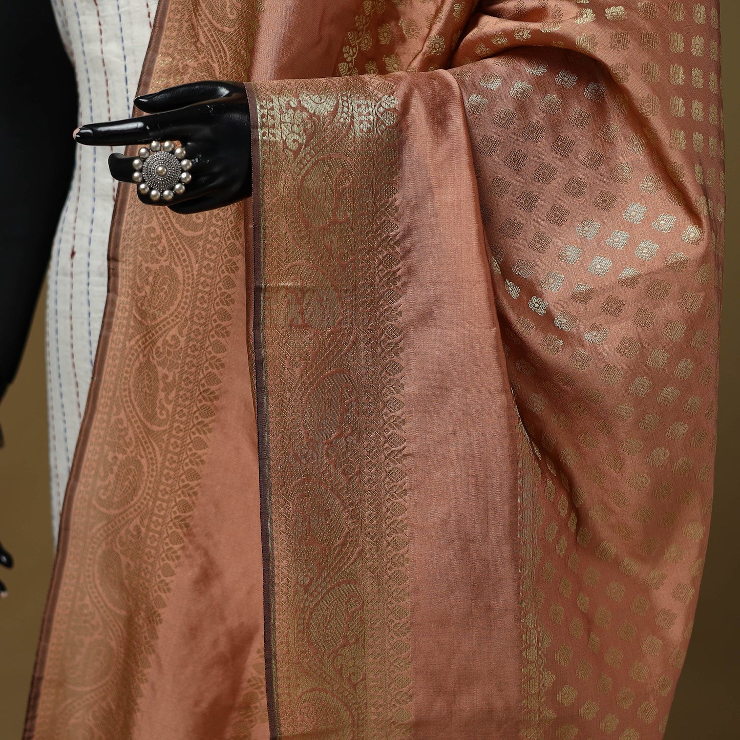 Zari work silk banarasi dupatta 15 - handcrafted