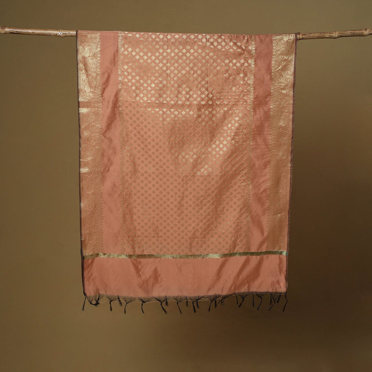 Zari work silk banarasi dupatta 15 - handcrafted