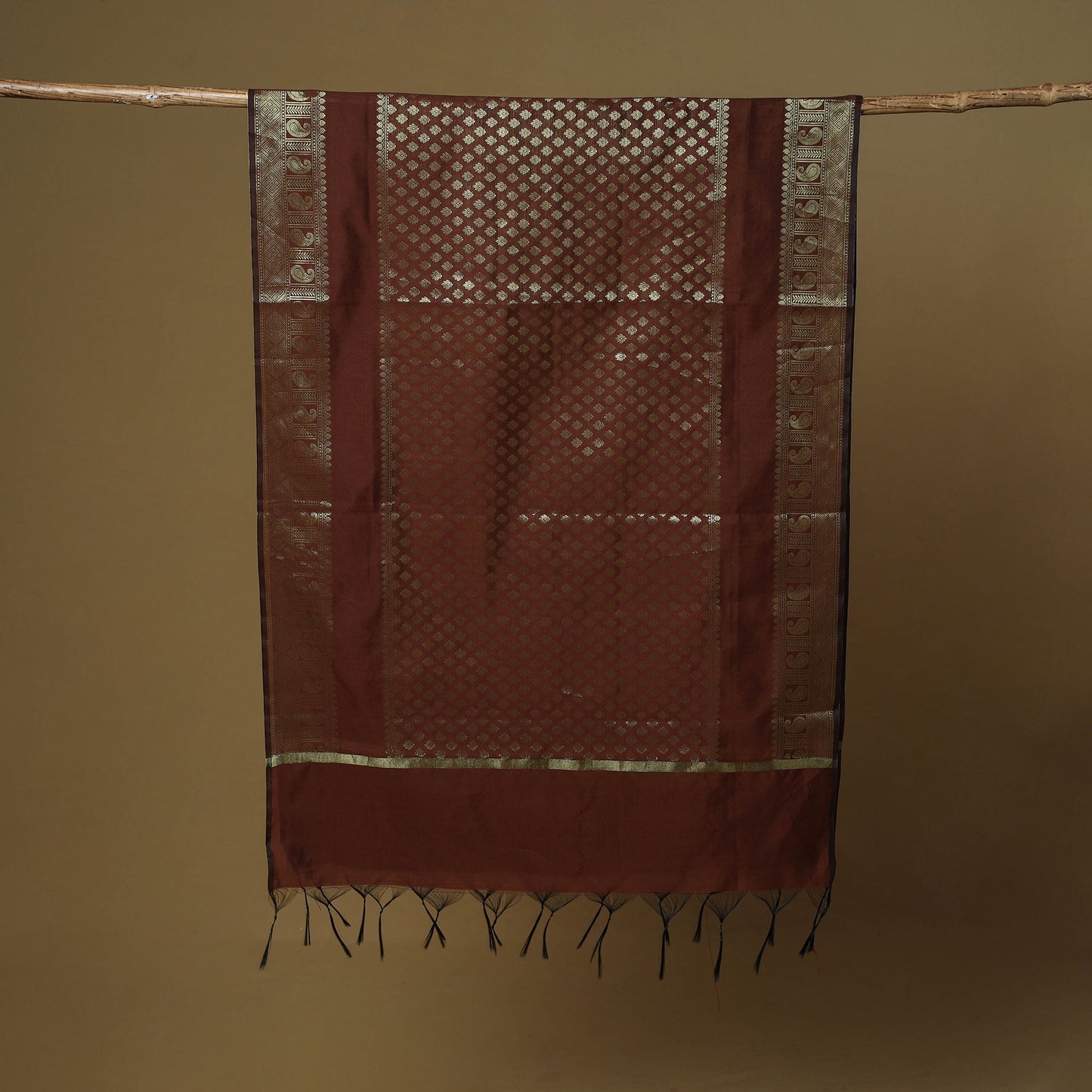 Zari work silk banarasi dupatta 19 - handcrafted