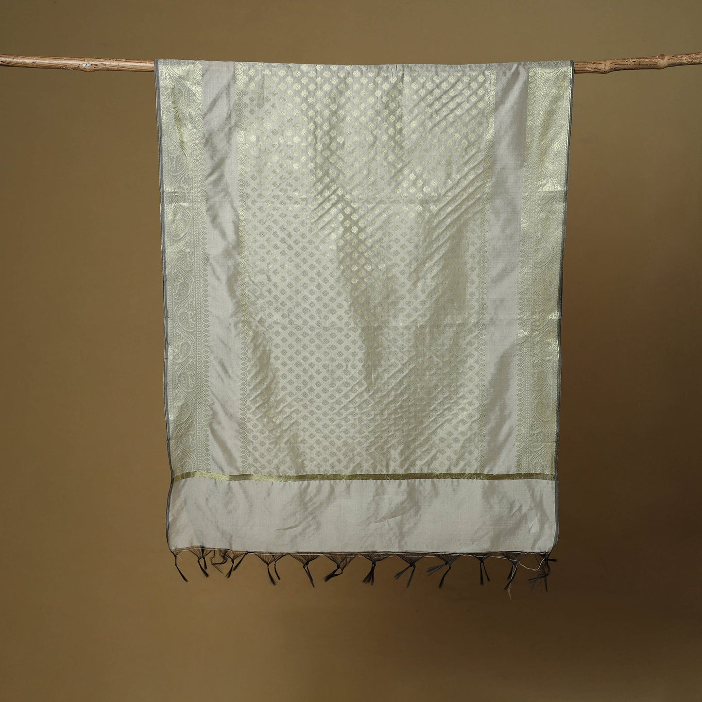 Zari work silk banarasi dupatta 21 - handcrafted