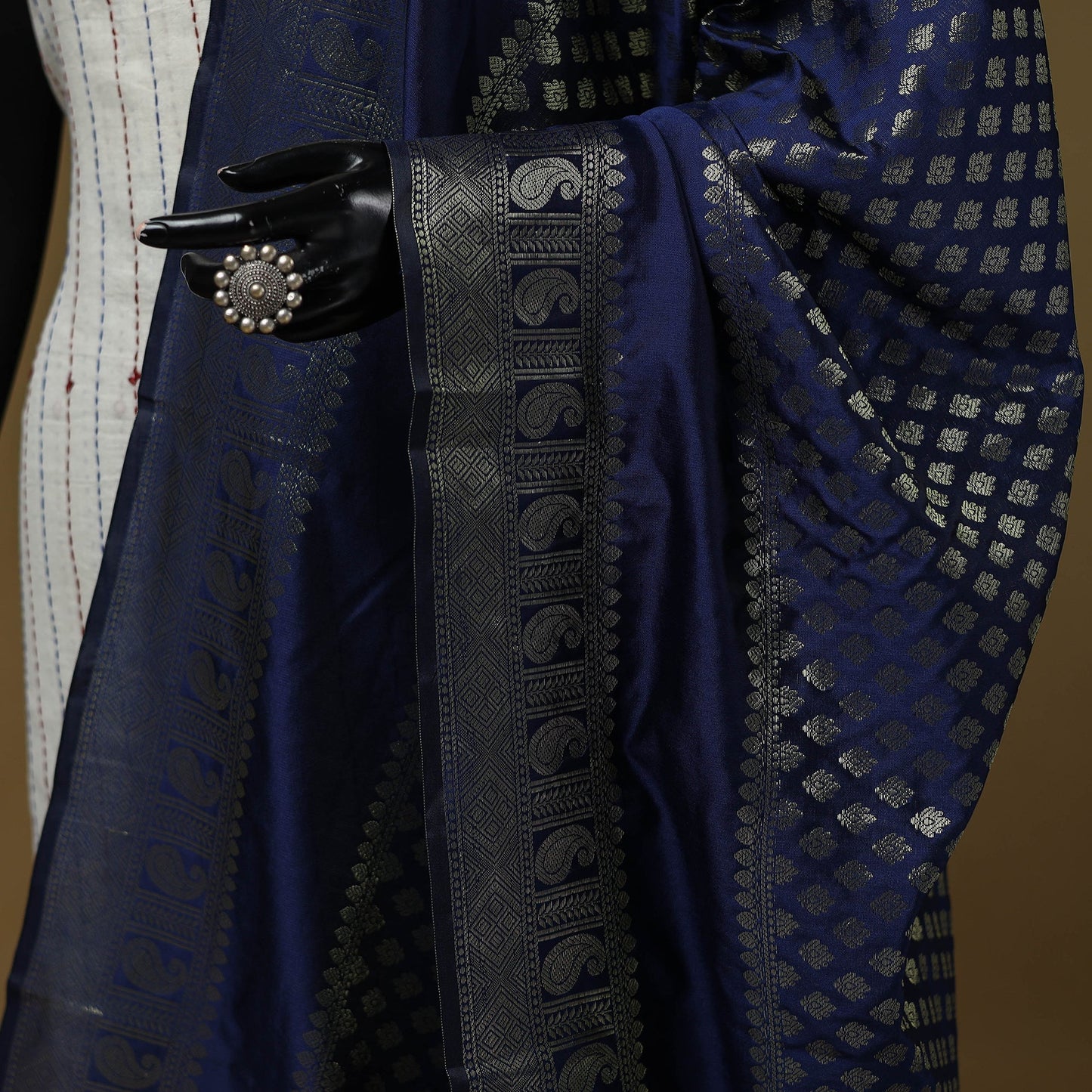 Zari work silk banarasi dupatta 22 - handcrafted