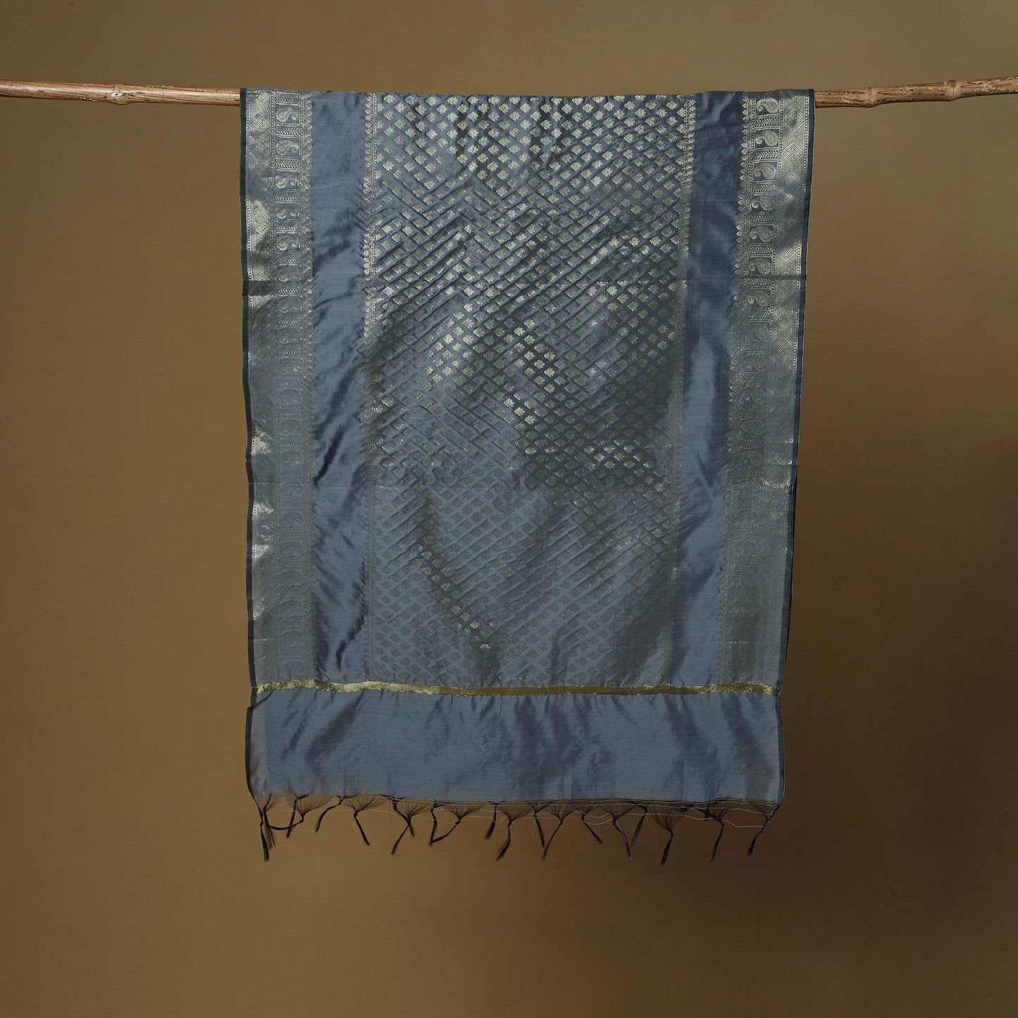 Zari work silk banarasi dupatta 23 - handcrafted