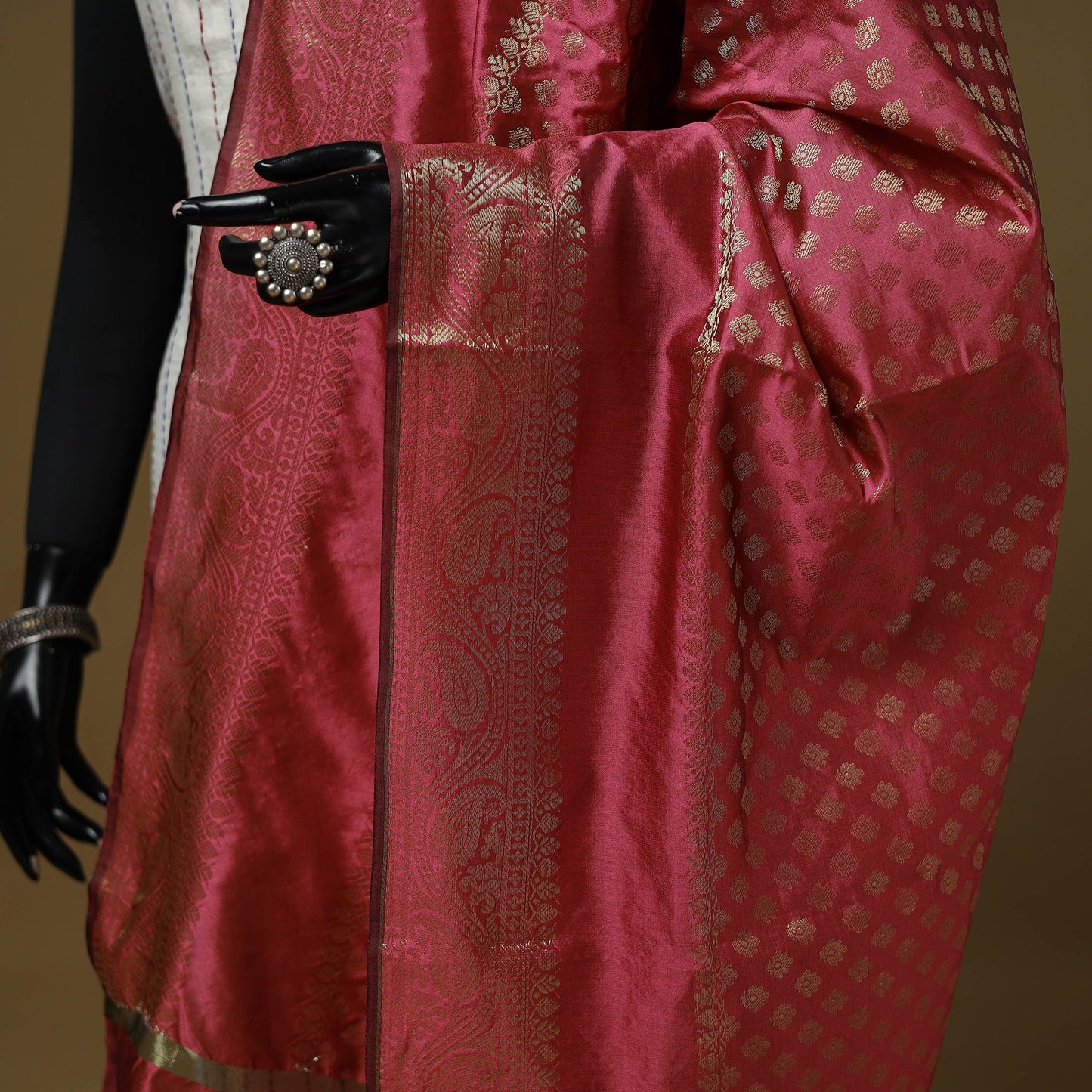 Zari work silk banarasi dupatta 24 - handcrafted