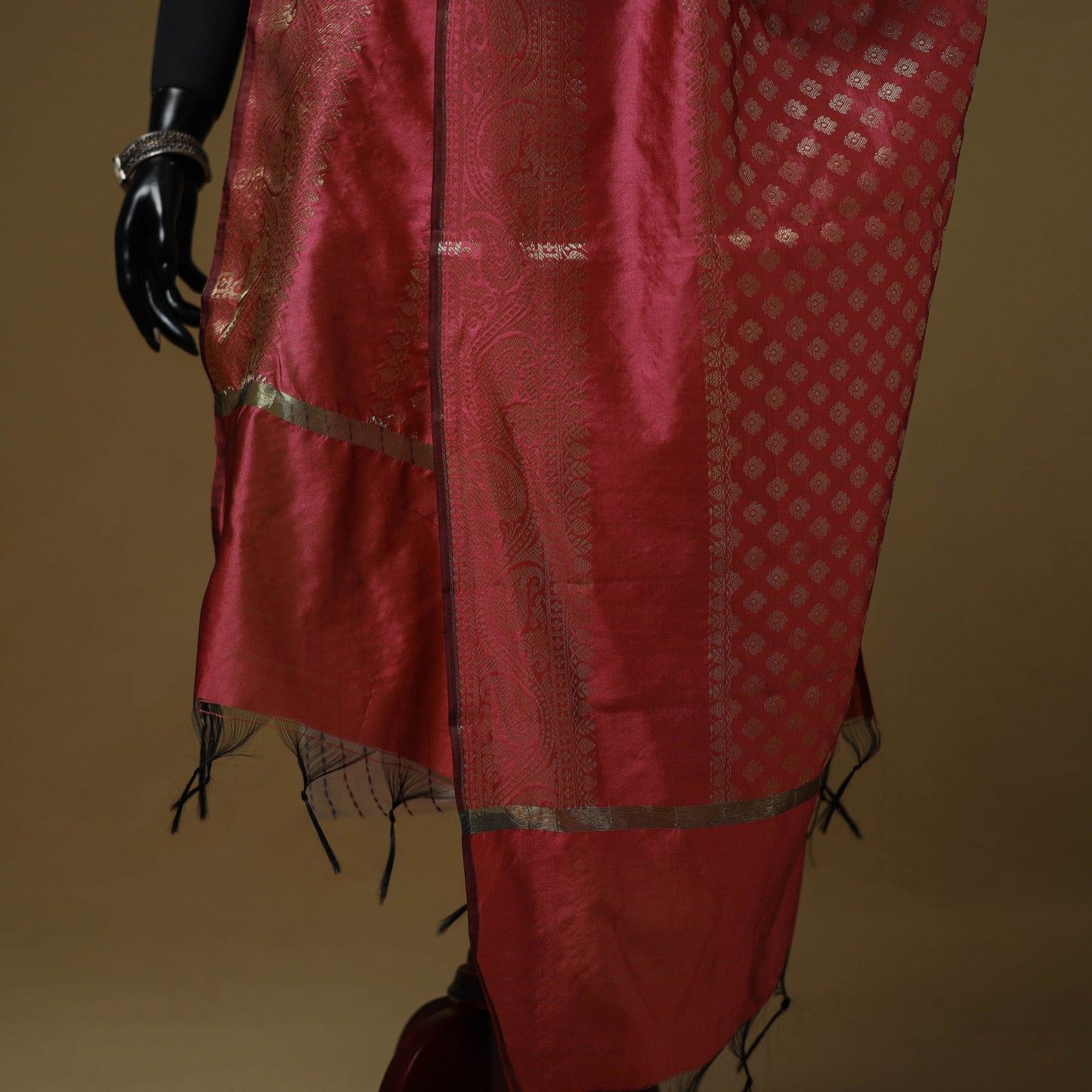 Zari work silk banarasi dupatta 24 - handcrafted