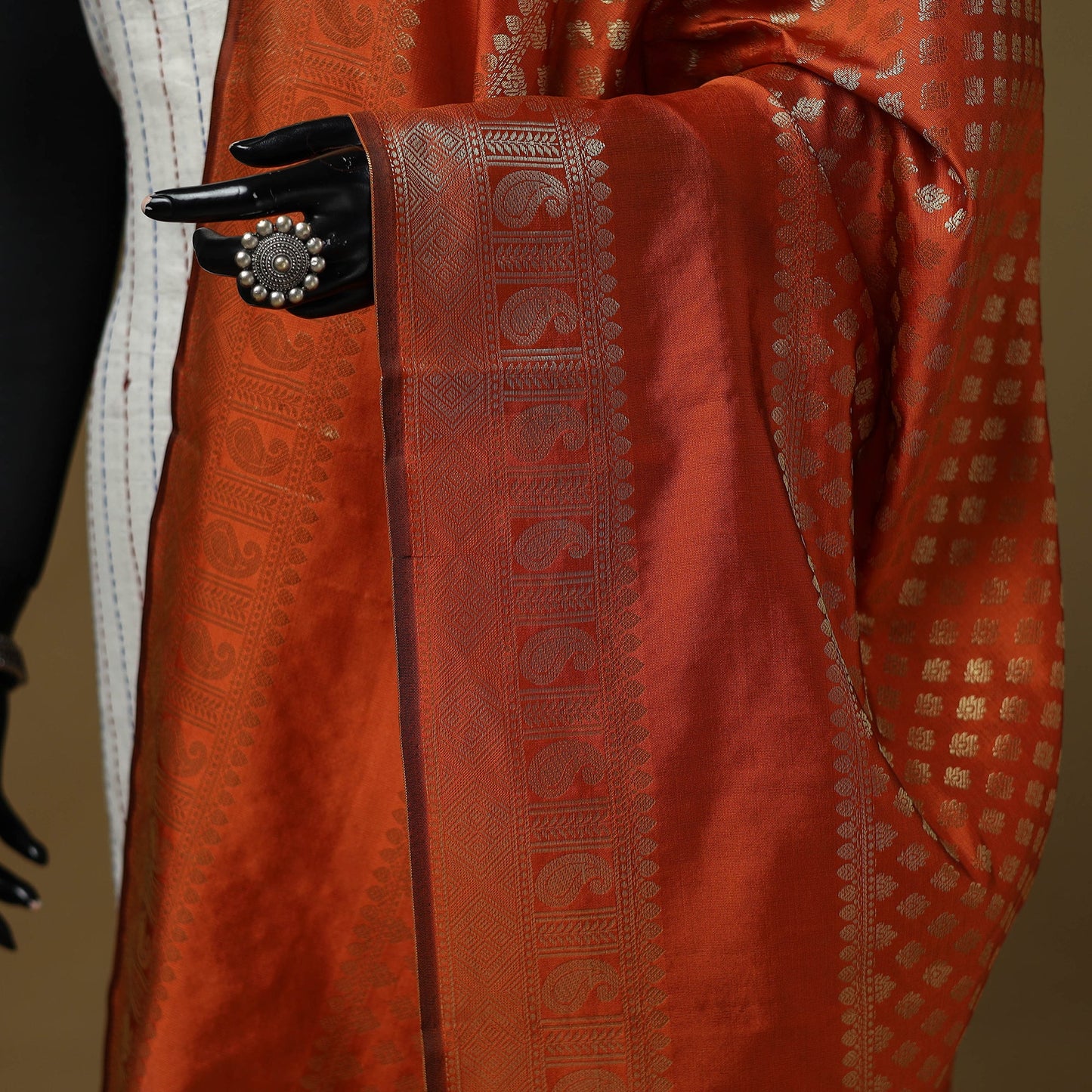 Zari work silk banarasi dupatta 25 - handcrafted