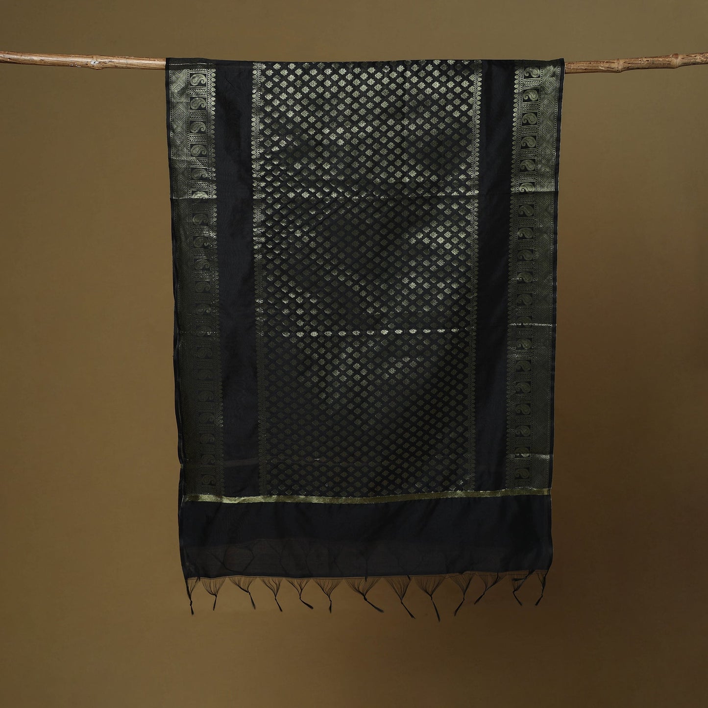 Zari work silk banarasi dupatta 30 - handcrafted