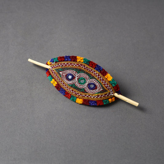 Kutch Embroidery Mirror Work Leather Hair Pin