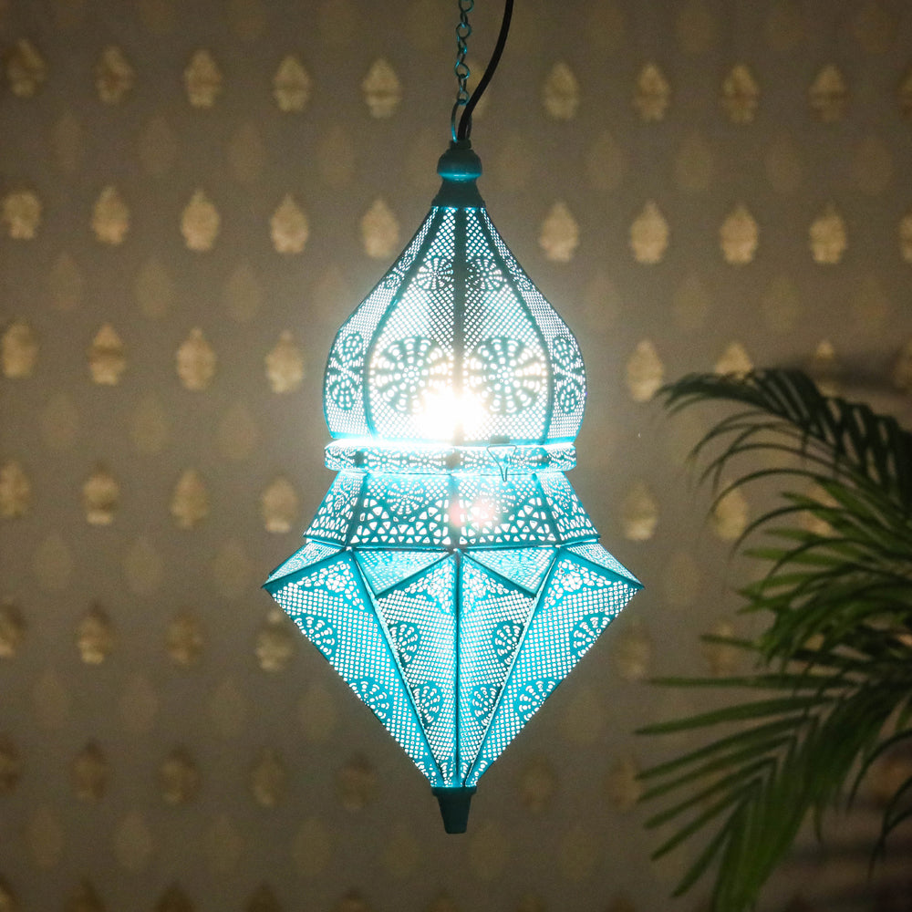 Decorative Handmade Hanging Iron Electric Lantern / Lamp