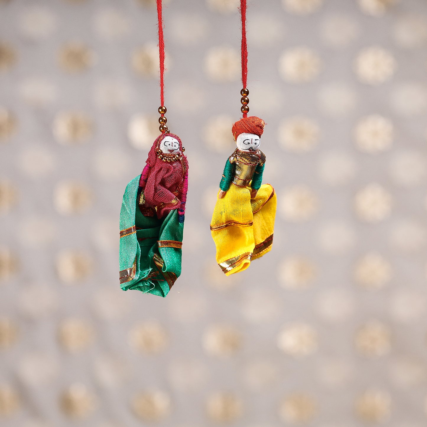 Rajasthani Couple Handmade Hanging / Kathputli