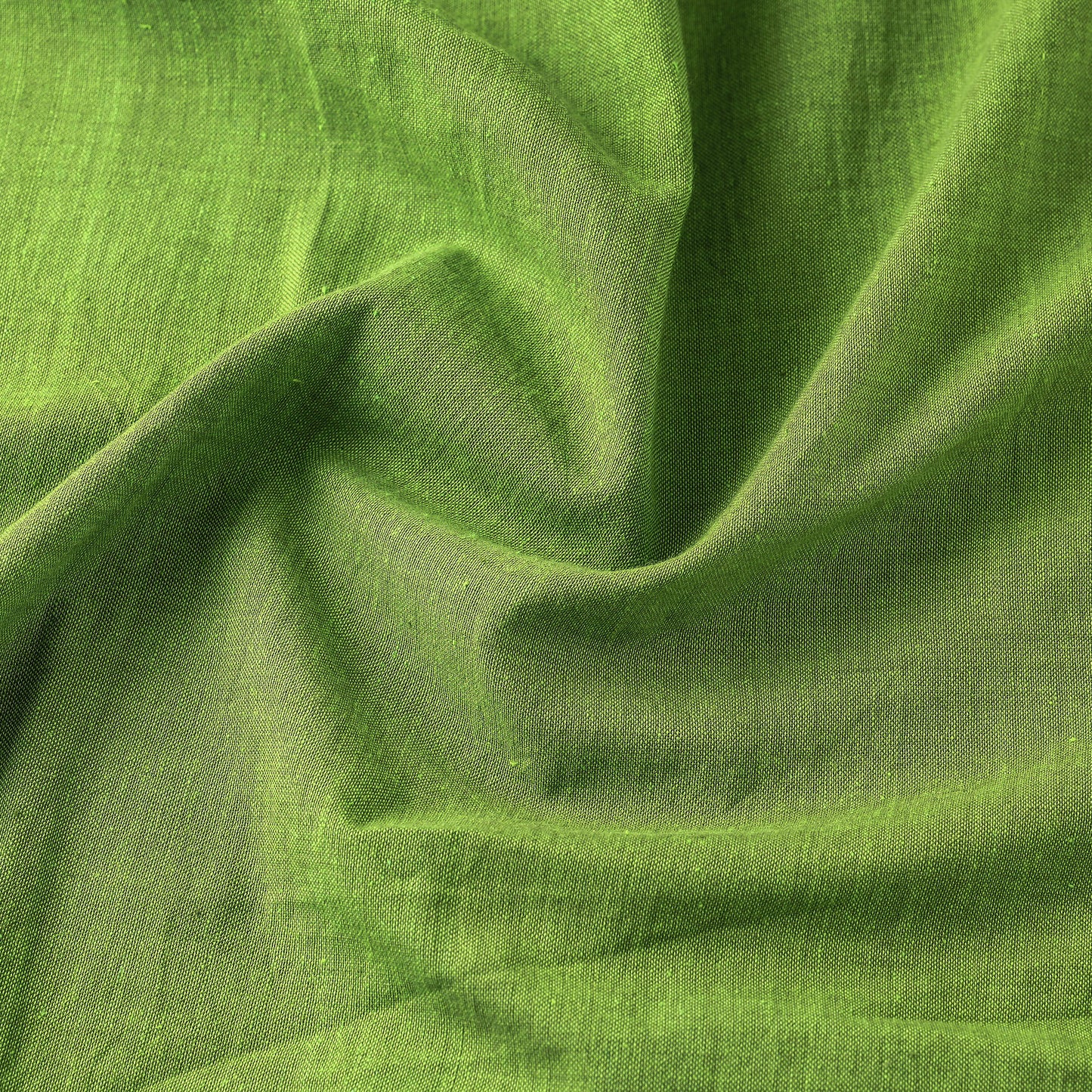 Green - Bodoweaves Plain Cotton Handloom Fabric