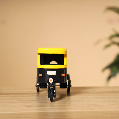 Auto Rickshaw - Handpainted Wooden Toy / Home Decor Item