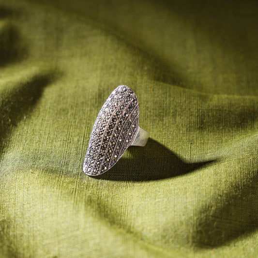 Sterling Silver Marcasite Natural Stone Ring