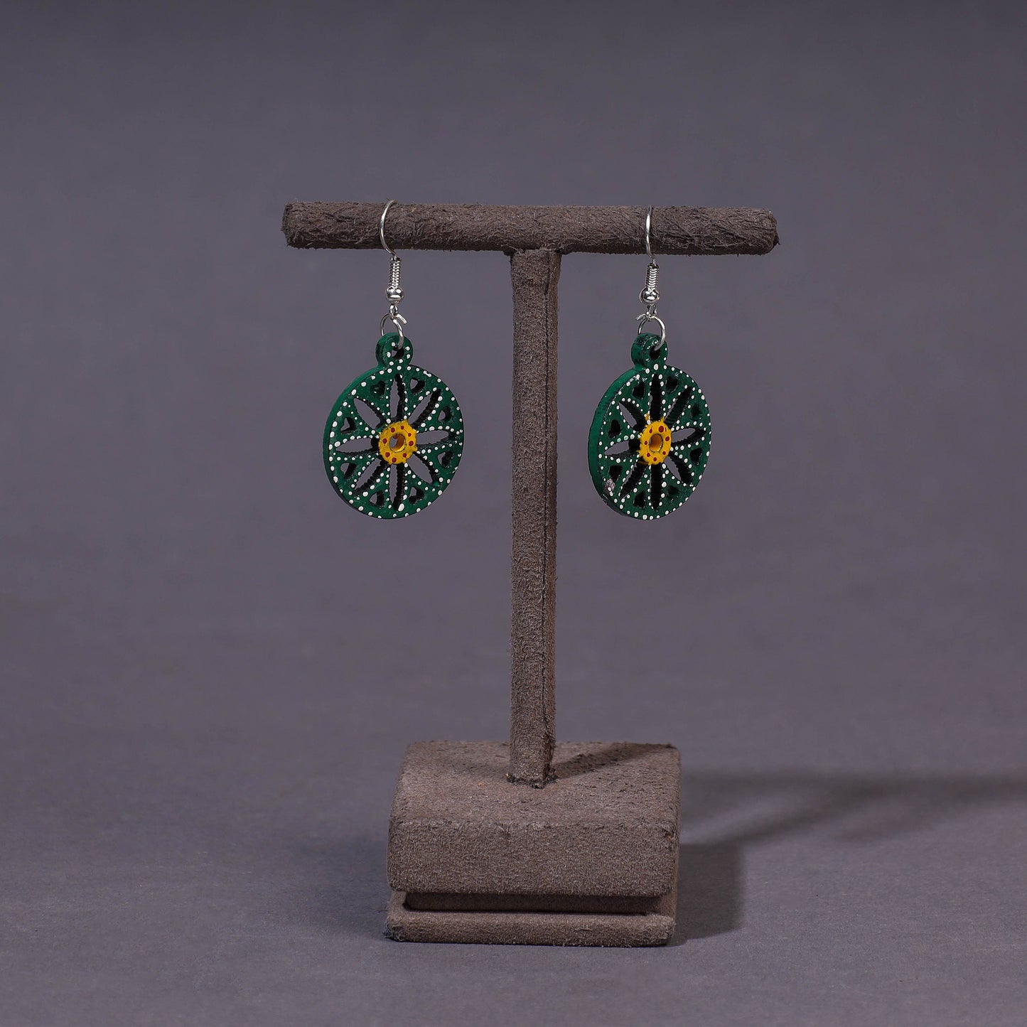 handpainted wooden earrings