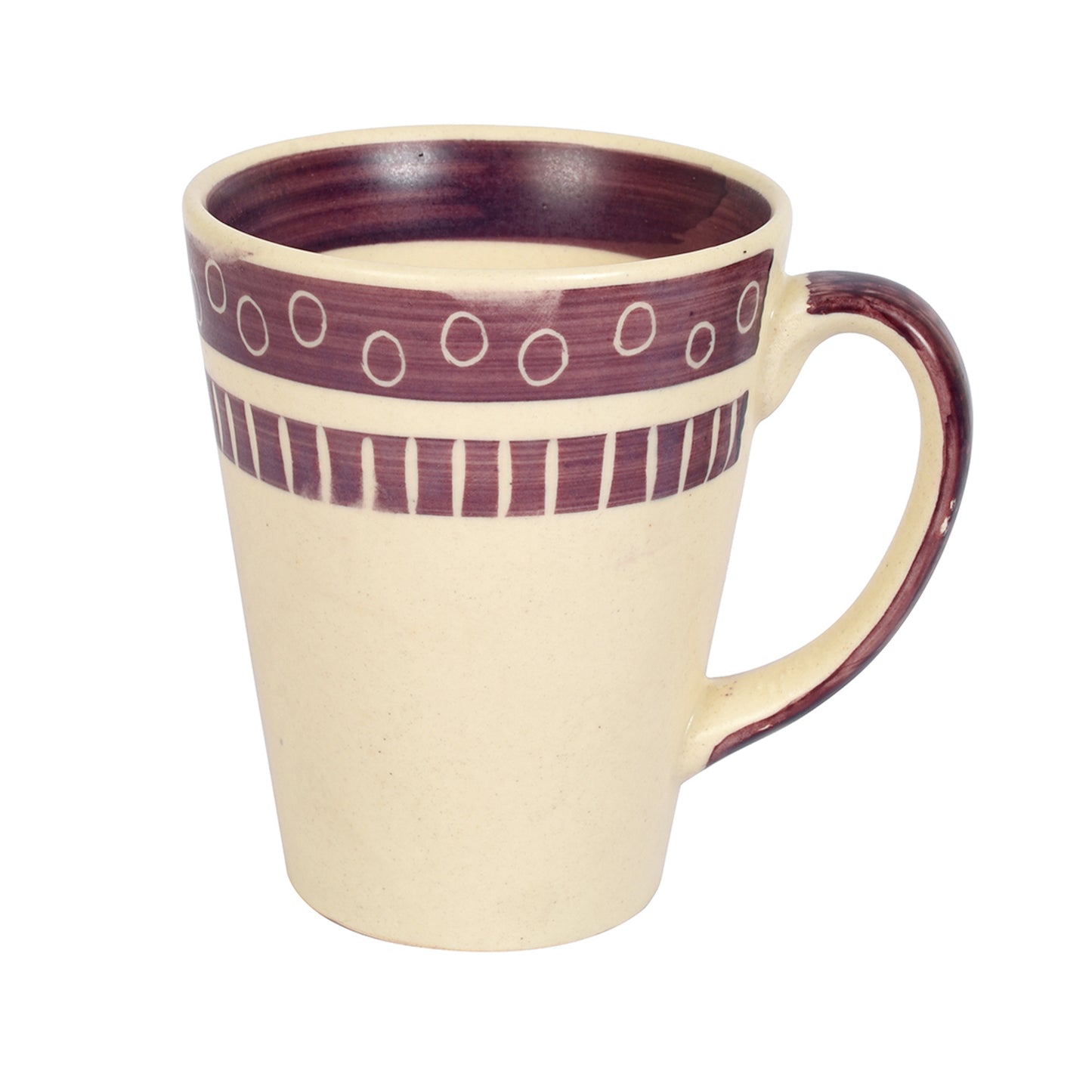 Mug Ceramic Magenta Polka (Set of 2) (4x3.2x4.1)
