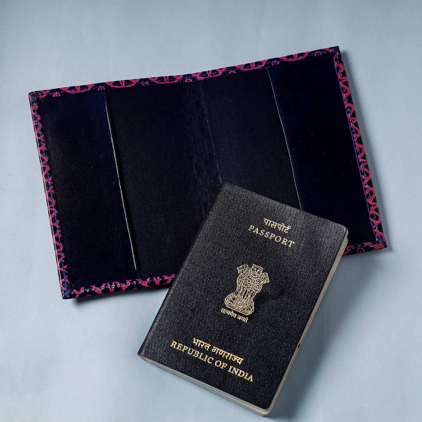 Handcrafted Embossed Leather Passport Cover