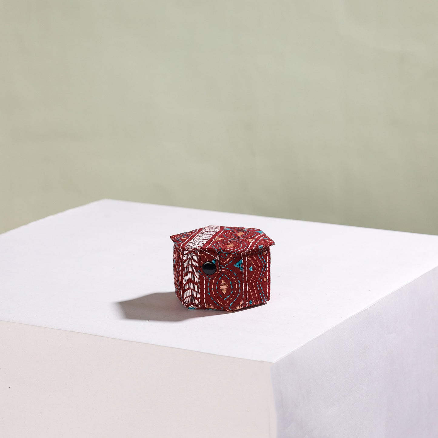 Bengal Kantha Work Handcrafted Hexagon Jewelry Box (Set of 3)