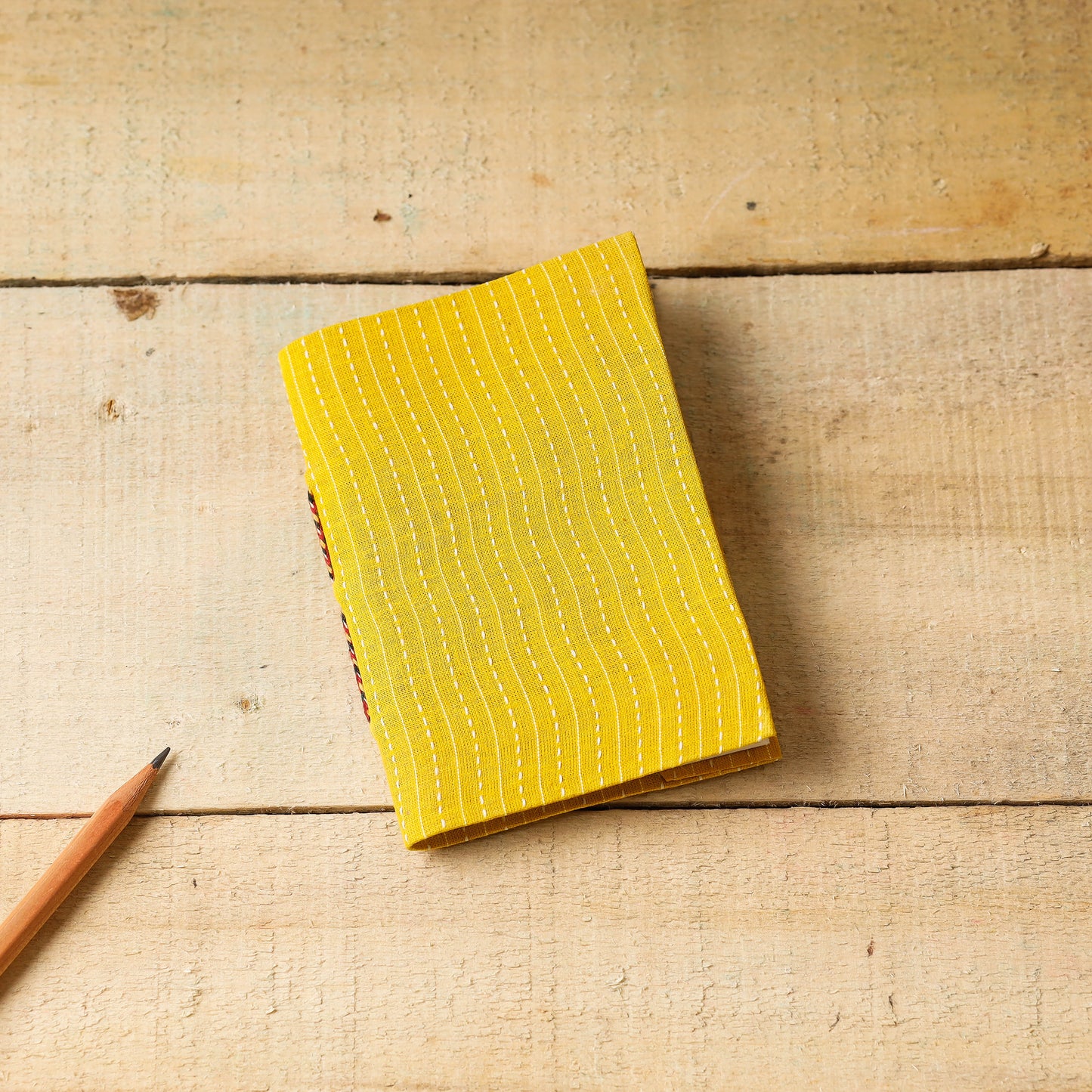 BuyKantha Stitch Fabric Cover Handmade Paper Notebook (9 x 7 in)