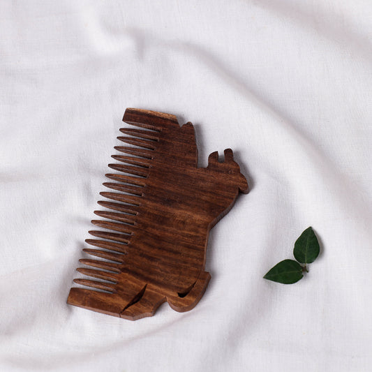 Hand Carved Sheesham Wood Comb (Medium)