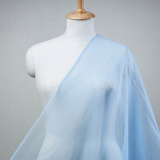 Light Blue - Kota Doria Weaving Plain Cotton Fabric 07