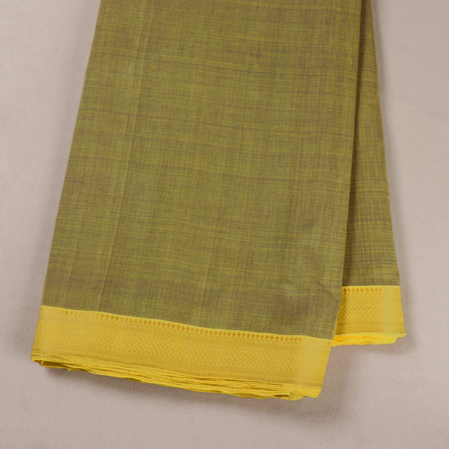 Green - Original Mangalagiri Handloom Cotton  Zari Border Fabric