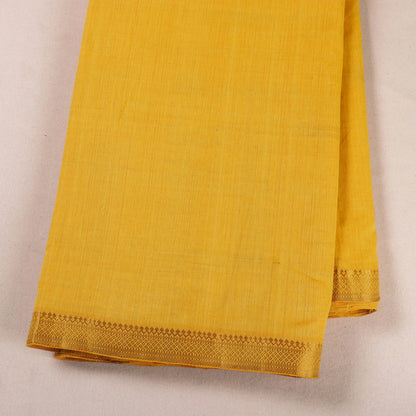 Yellow - Original Mangalagiri Handloom Cotton  Zari Border Fabric