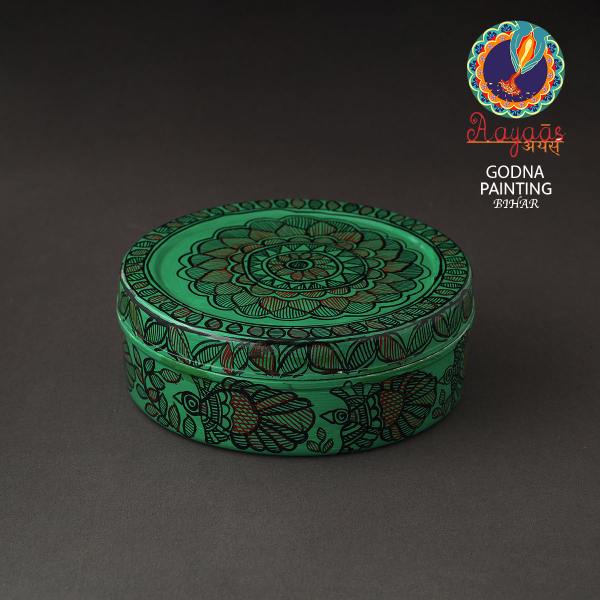 Godna Madhubani Handpainted Stainless Steel Casserole