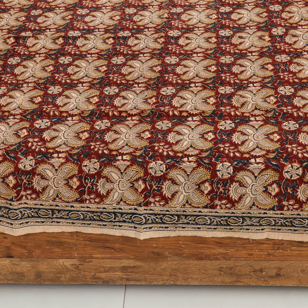 Pedana Kalamkari Block Printed Natural Dyed Cotton Single Bedcover (62 x 60 in)