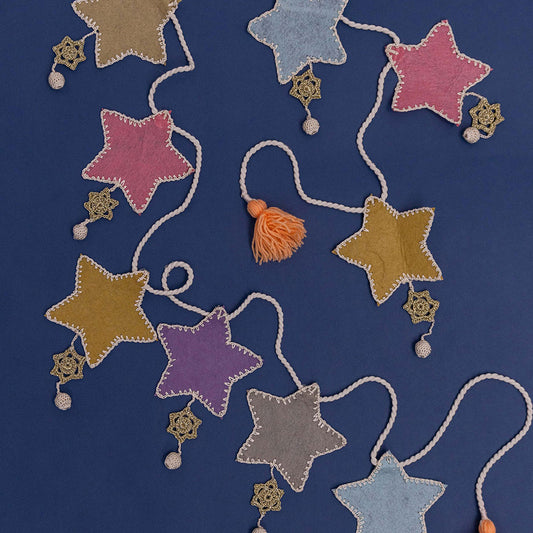 Samoolam Handmade Crochet Kids Room Decor Bunting ~ Stars
