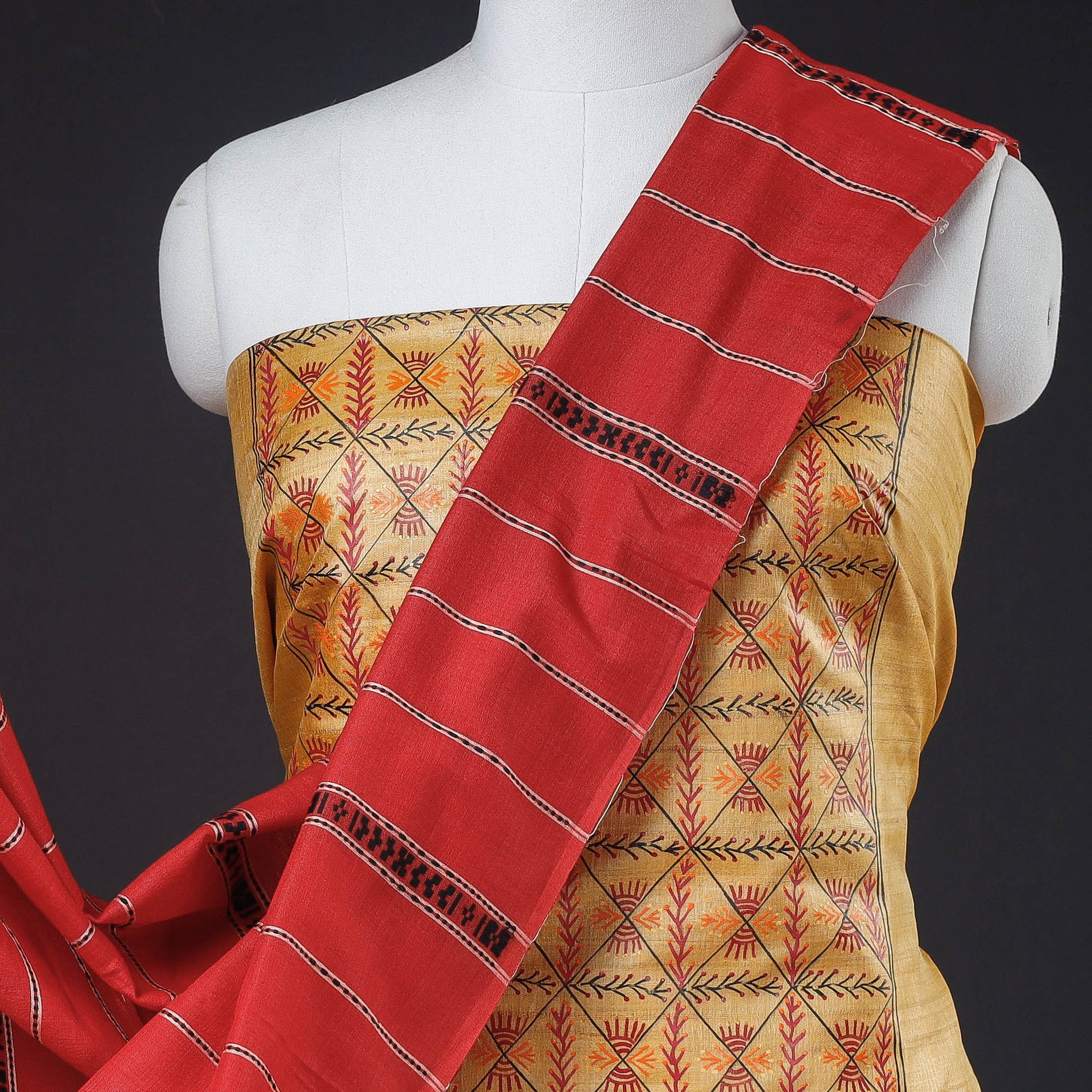 handpainted silk dress material