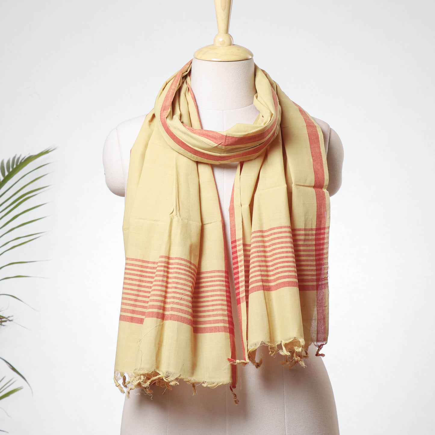 Buy Mangalagiri Handloom Cotton Stole with Tassels Online at iTokri.com
