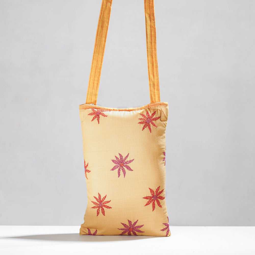 Yellow - Chandi Maati Tagai Stitched Cotton Sling Bag